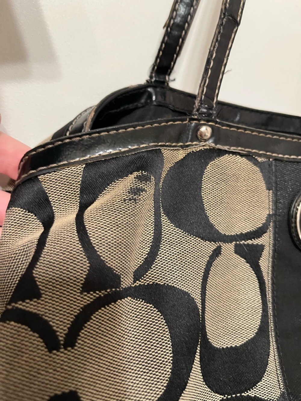 PROJECT COACH Canvas and Leather Tote Bag in Black and Gray - Picture 10 of 12